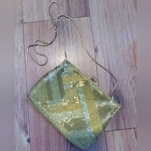 Vintage crossbody gold beaded bag